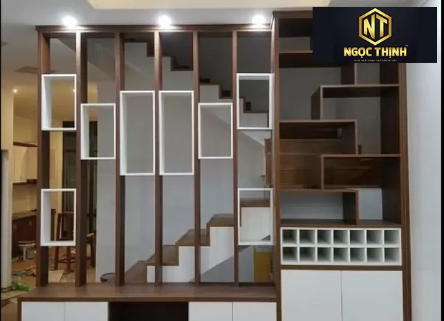 Xưởng Nội Thất Ngọc Thịnh - Vách ngăn phòng khách đơn giản - VNPK03